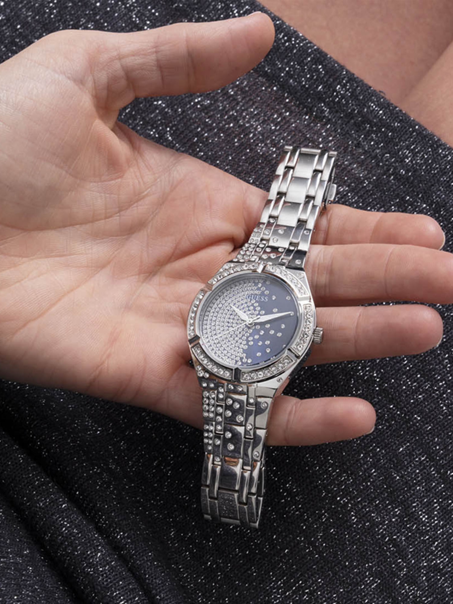 Shop GUESS Online Ladies Silver Watch