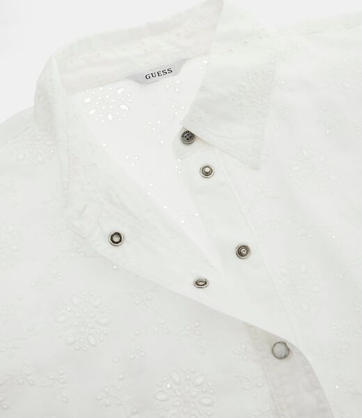 Broderie anglaise cropped shirt
