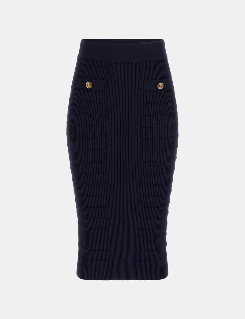 Rib-knit pencil sweater skirt
