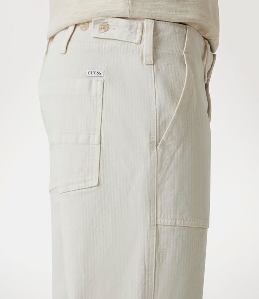 Rigid denim utility pants