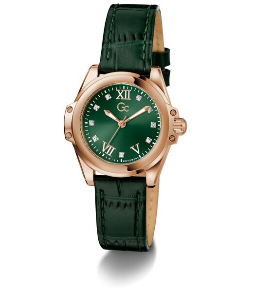 Gc Sportchic Women S 763 Mvmt Green Dail 10 Amt Green Genuine Leather Strap