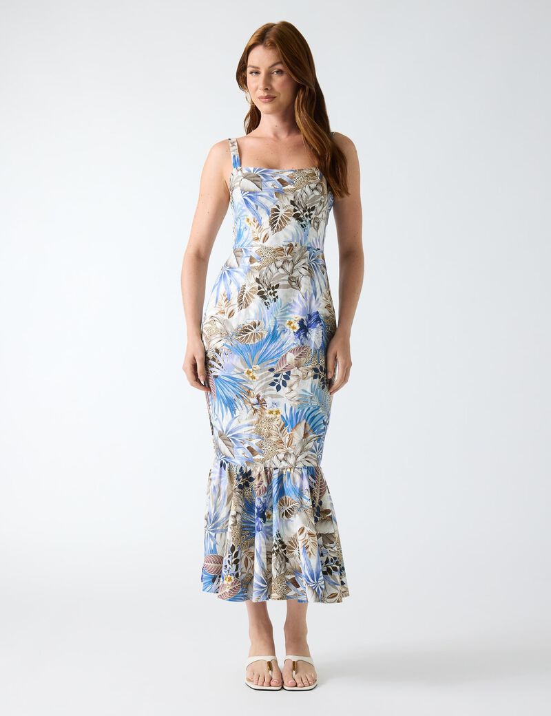 guess linen blend dress