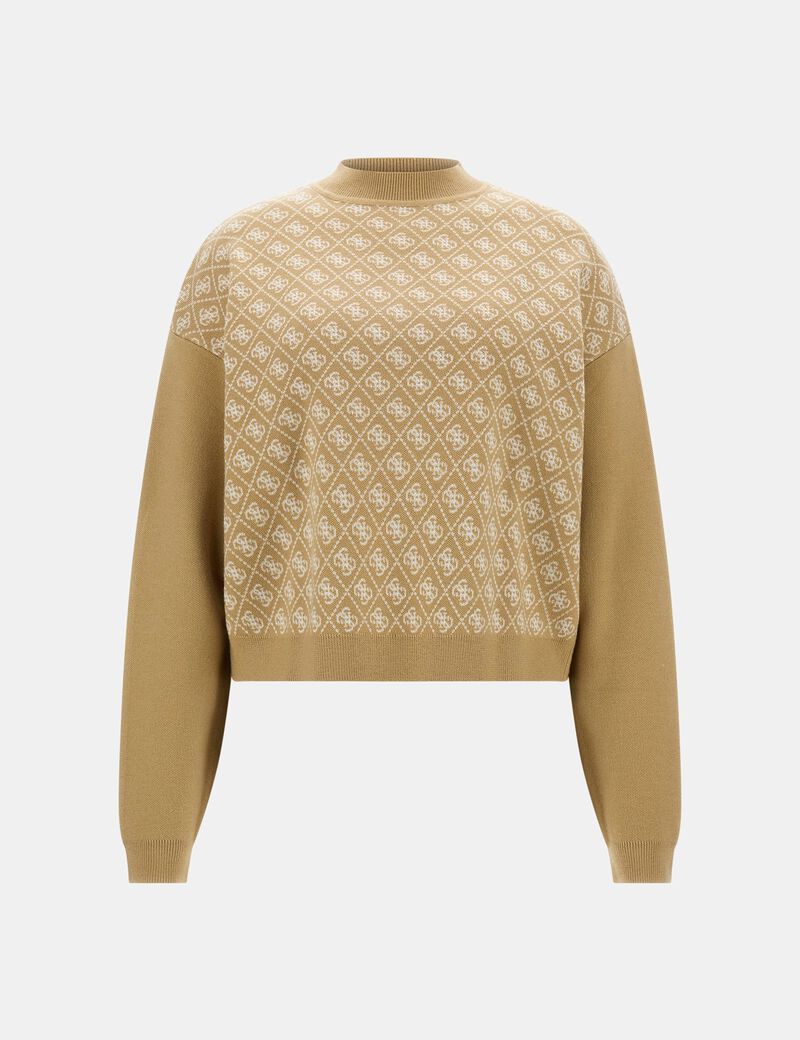 guess wool blend 4g logo sweater
