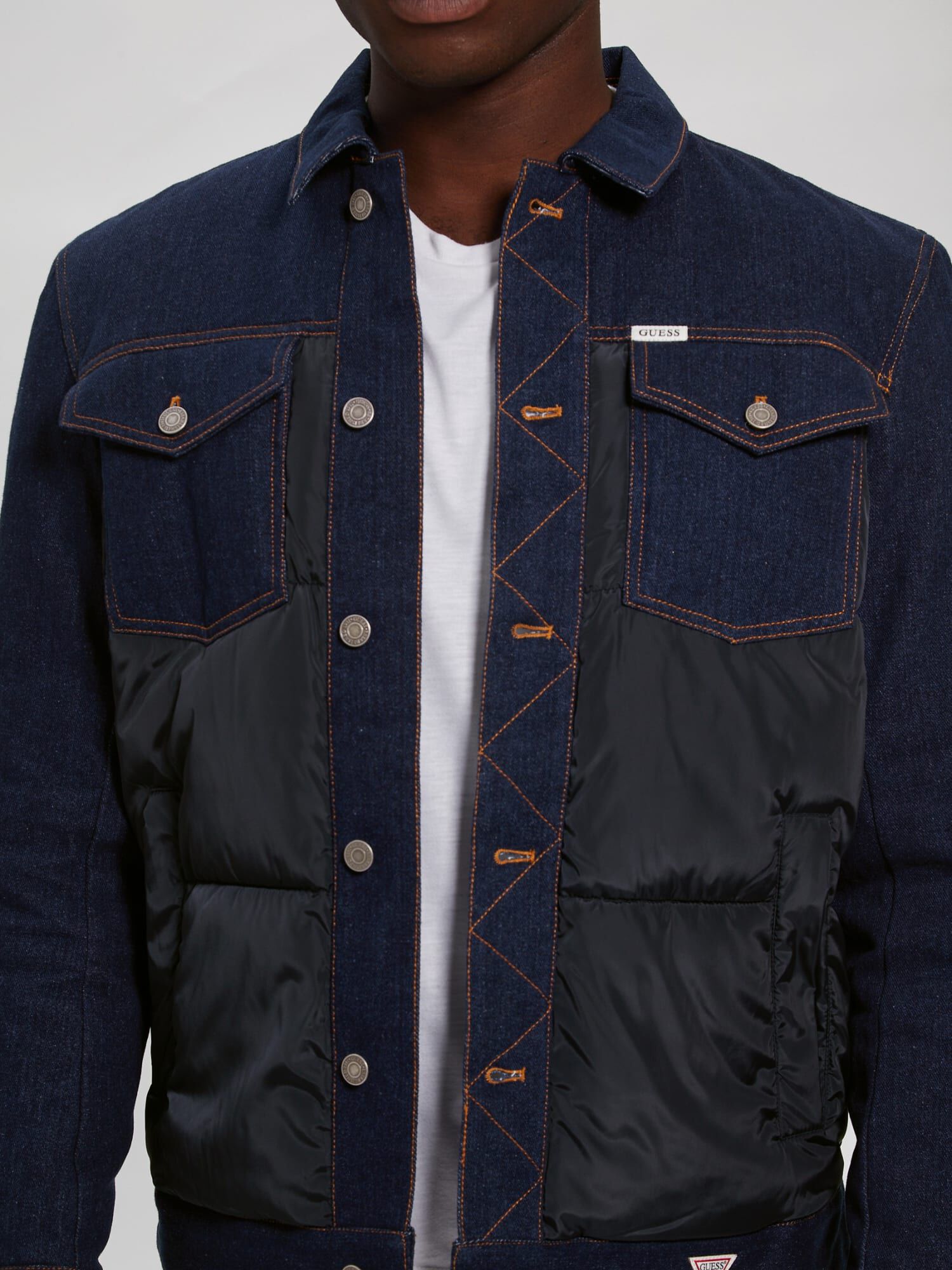 Guess denim puffer jacket outlet