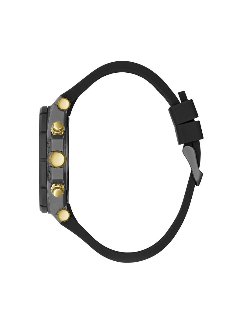 ساعة يد متعددة الوظائف باللونين الأسود والذهبي