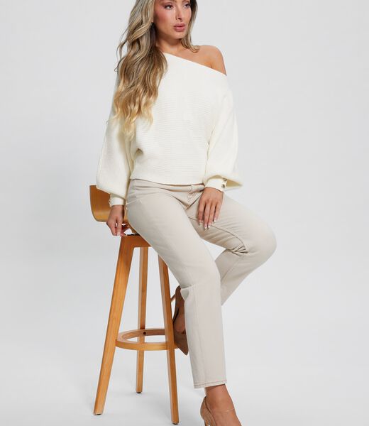 Off-Shoulder Wool Blend Sweater