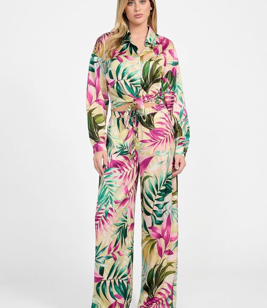 Wide leg satin pants