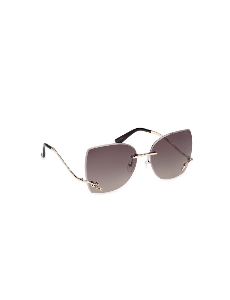 guess raelynn square rimless sunglasses