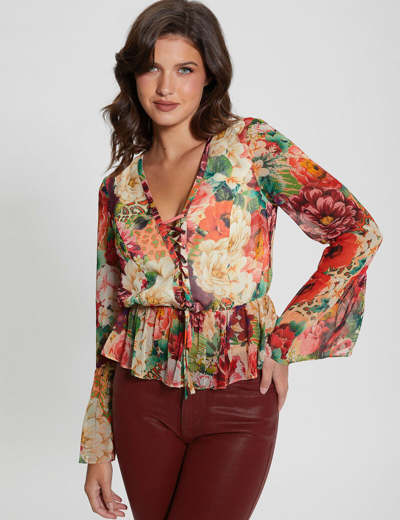 Crinkle Chiffon Blouse