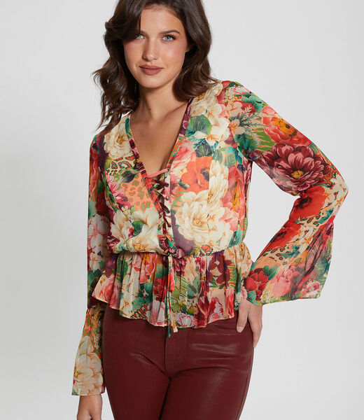 Crinkle Chiffon Blouse