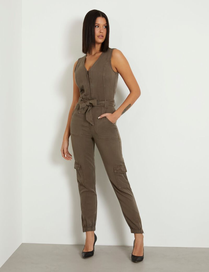 Belted skinny jumpsuit