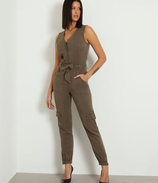 Belted skinny jumpsuit