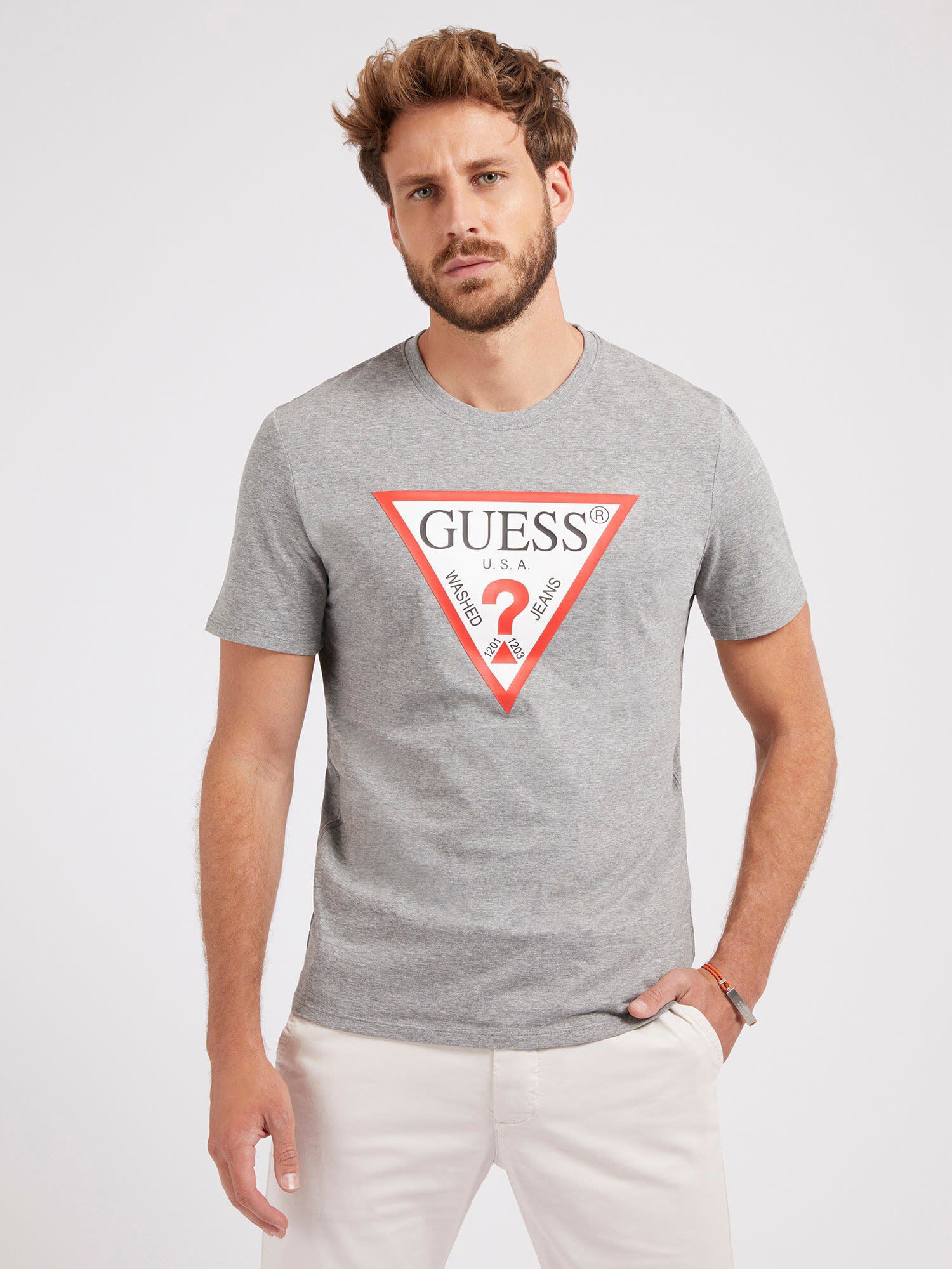 Guess triangle t shirt hotsell