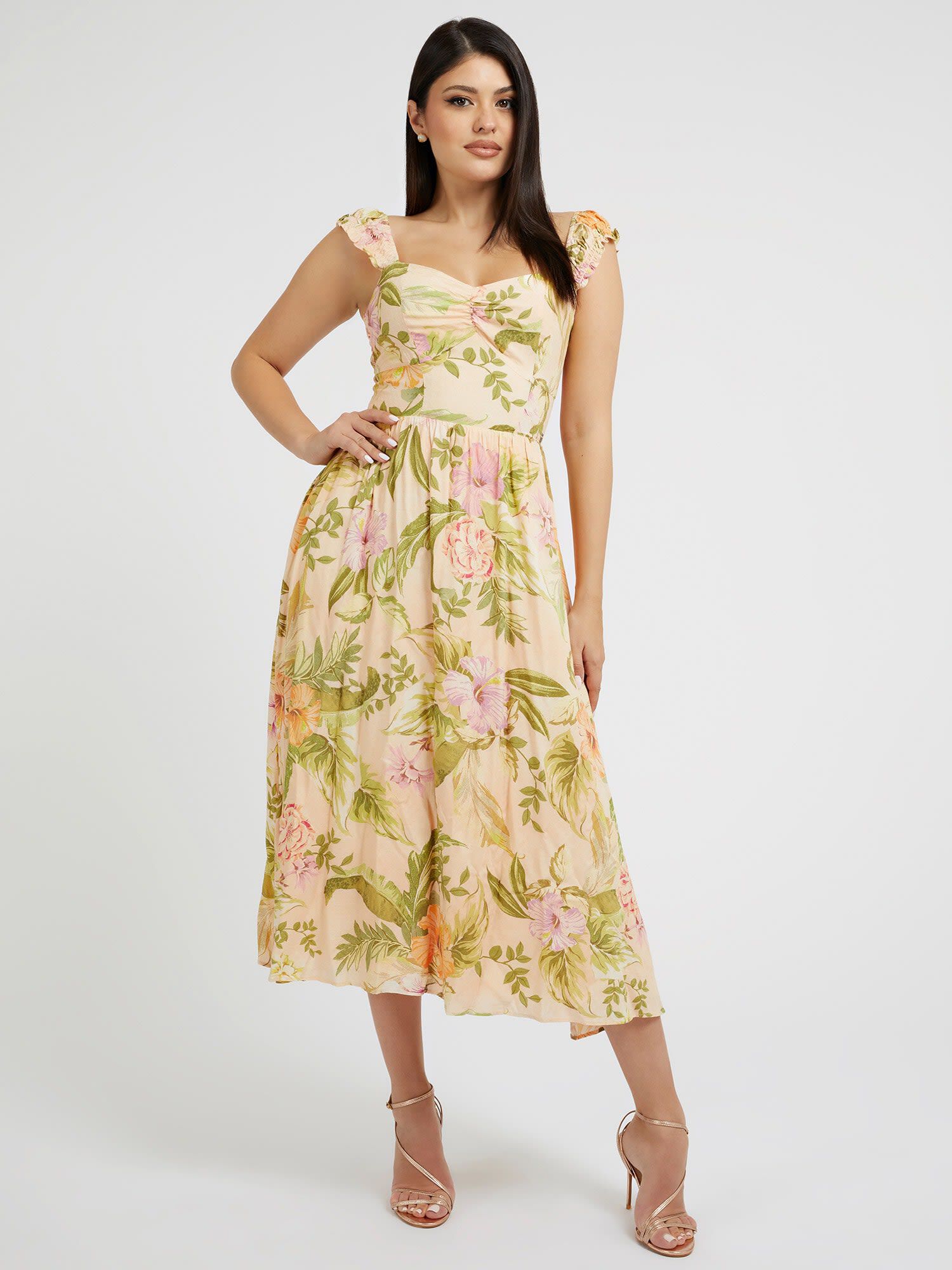Guess yellow new arrivals floral dress