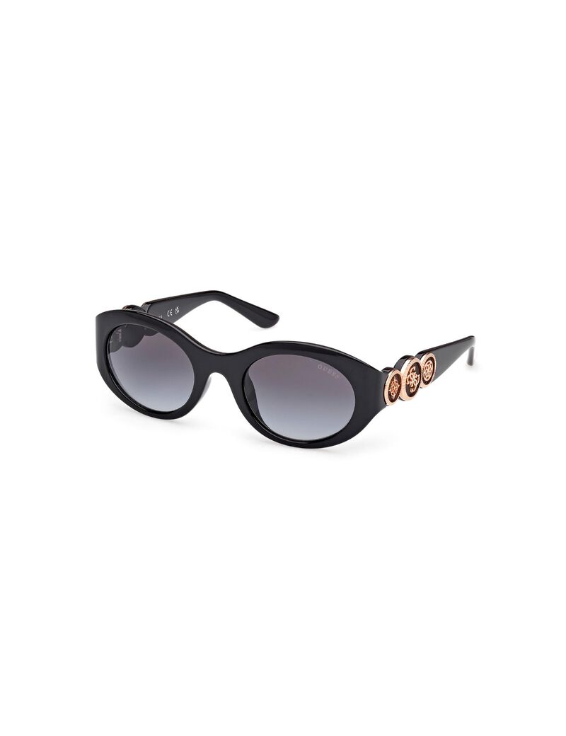 Oval black gradient smoke sunglasses