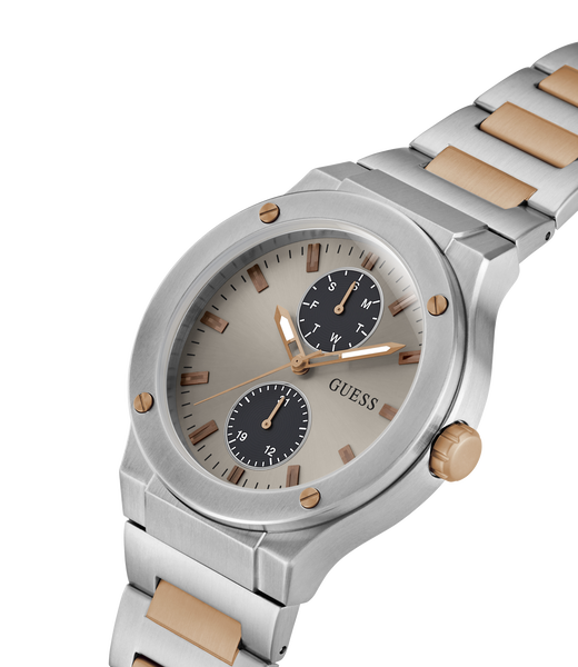 Mens 2-Tone Silver Tone Multi-function Watch