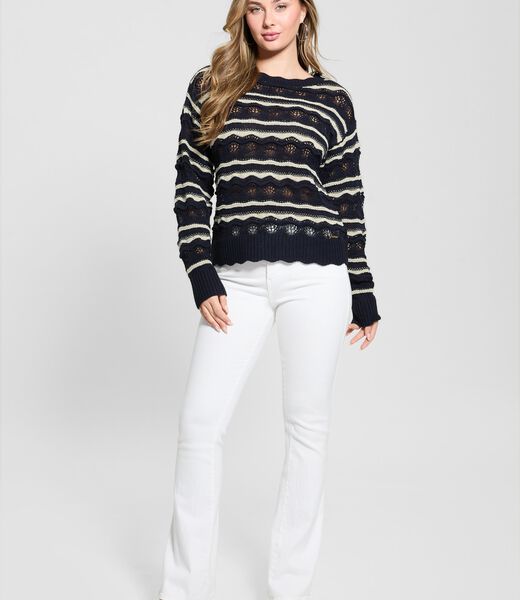 Openwork knit sweater