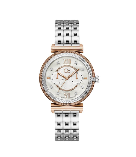 Gc Silver And Rose Gold Ladies Watch