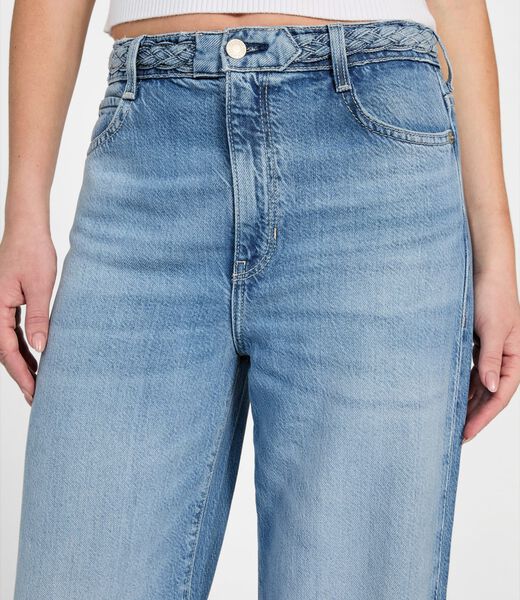 Braided wide leg jeans