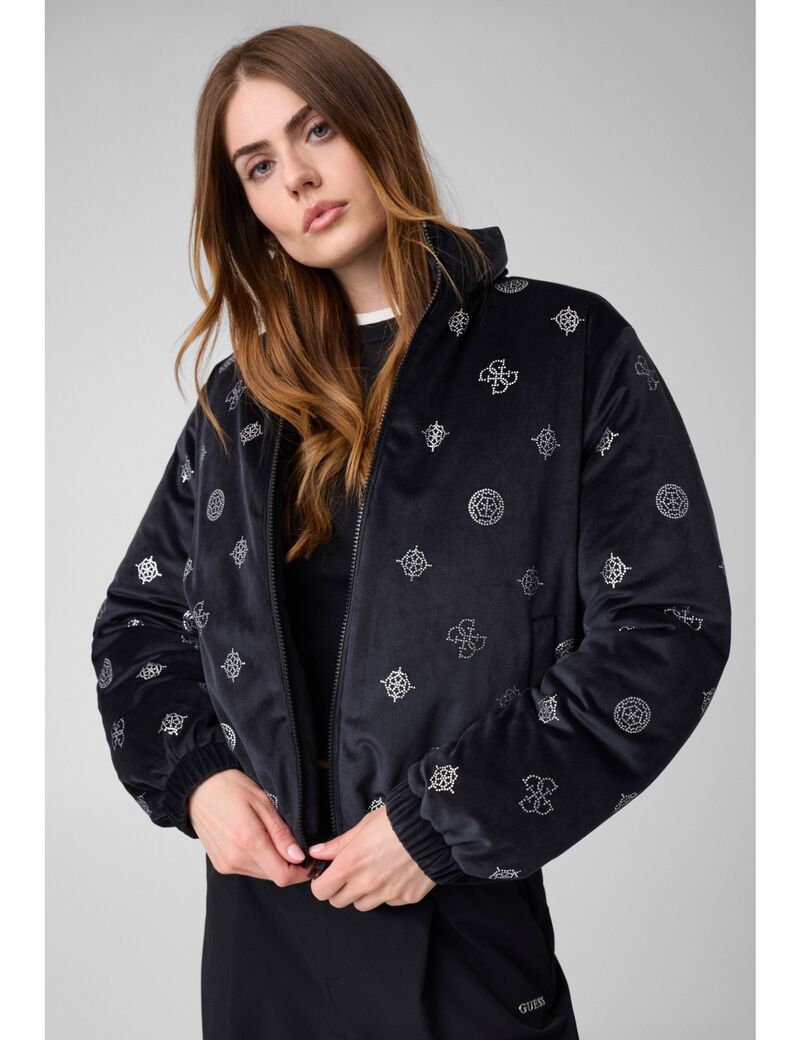 guess amalia allover peony puffer jacket