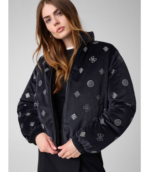 guess amalia allover peony puffer jacket