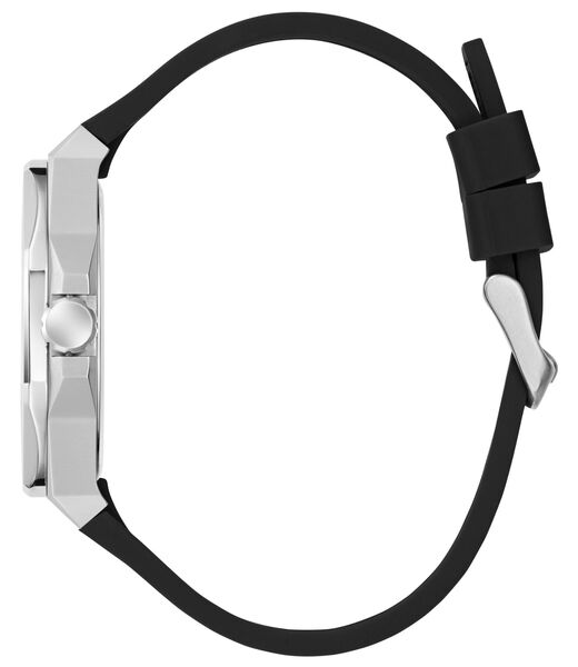 Mens Black Silver Tone Analog Watch