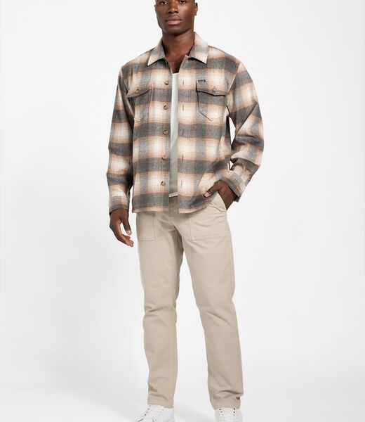 Wool-blend plaid shirt