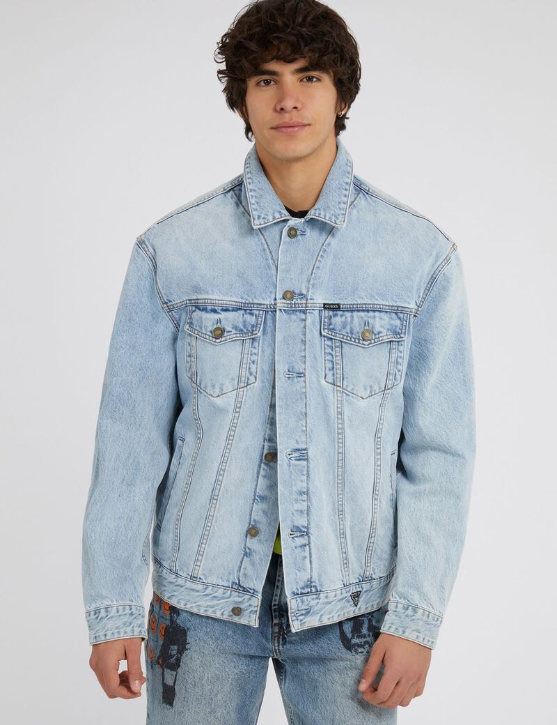Graffiti print denim jacket