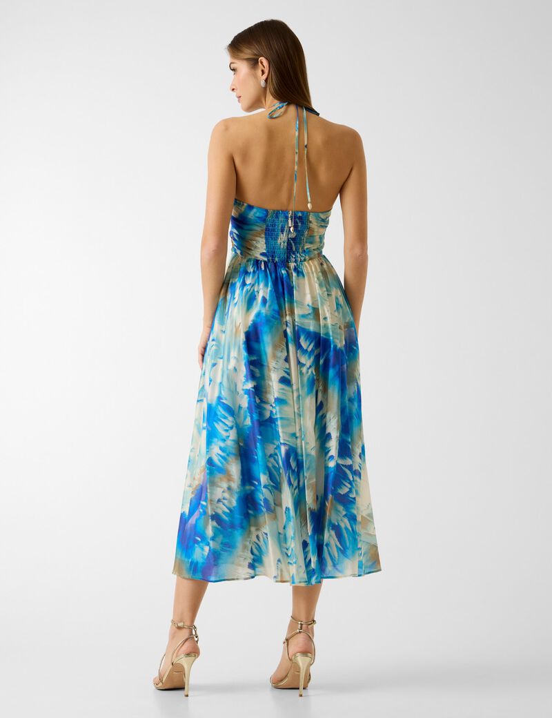 KAT PRINTED SL MIDI DRESS