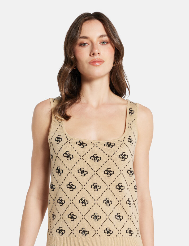 4G logo wool blend top