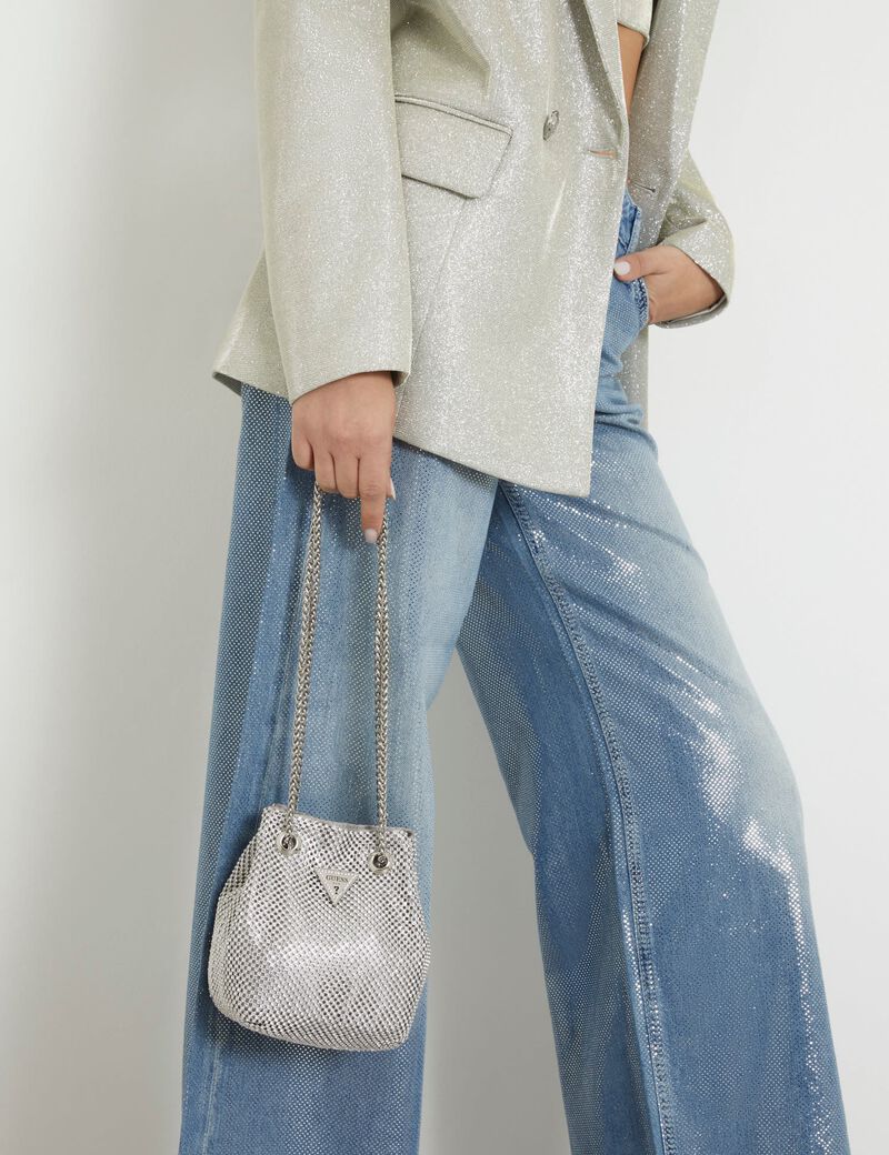 Lua rhinestone mini bucket bag