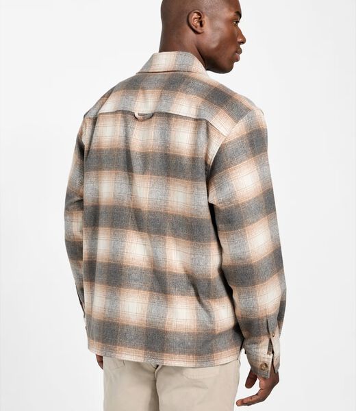Wool-blend plaid shirt