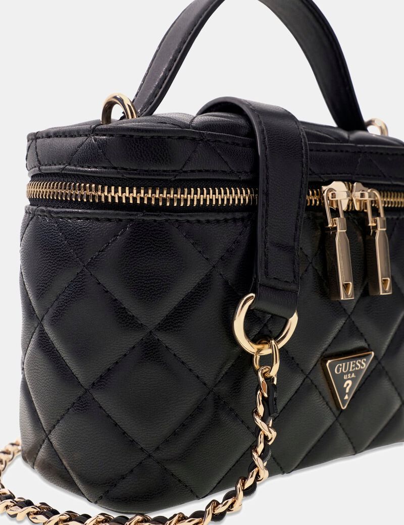 guess juliet quilted canister bag