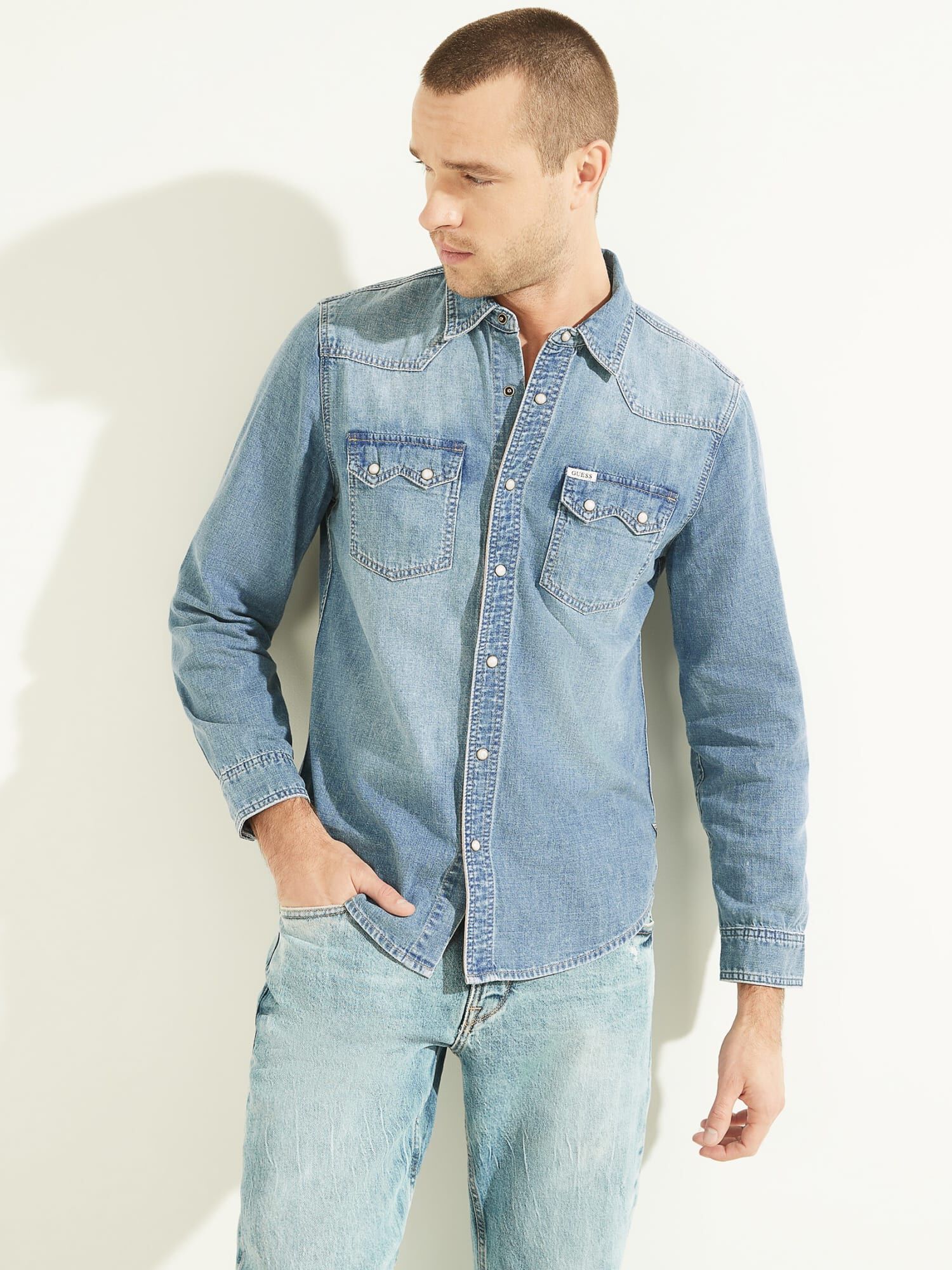Guess jeans sale shirt mens