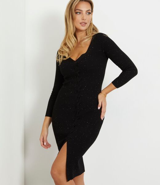 Micro Sequins Midi Sweater Dress