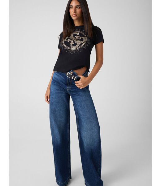 guess round 4g logo printed tshirt