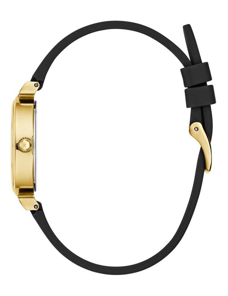 Ladies Black Gold Tone Analog Watch