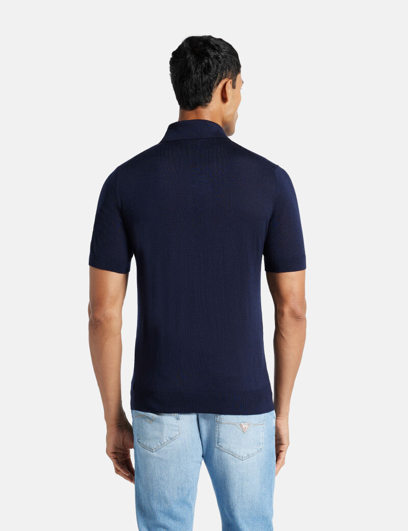 Wool polo sweater