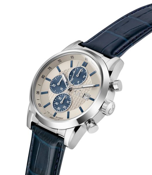 Gc Dress Men S 3540 D Mvmt Beige Dail 10 Amt Blue Genuine Leather Strap