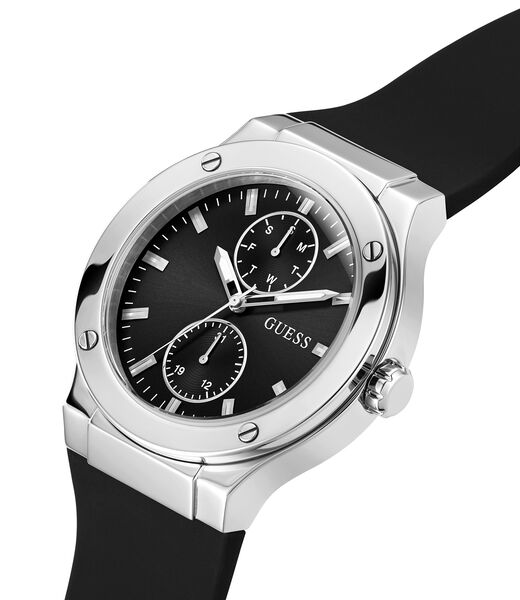 Black Quartz Analog Silicone Watch