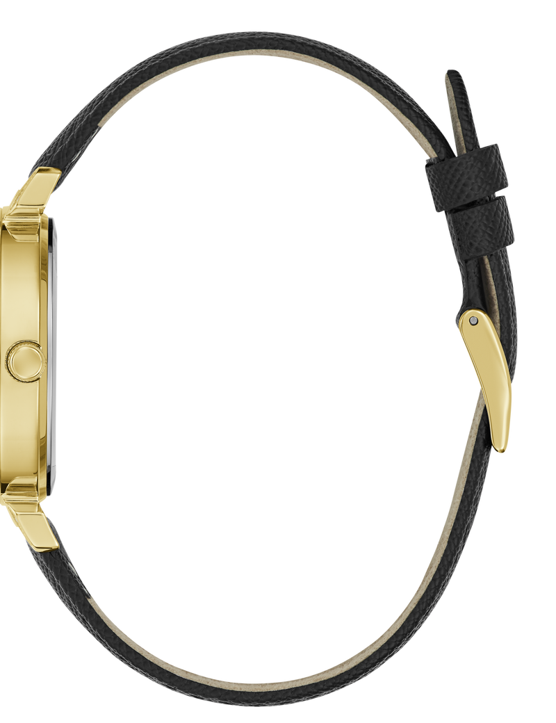 Ladies Black Gold Tone Analog Watch