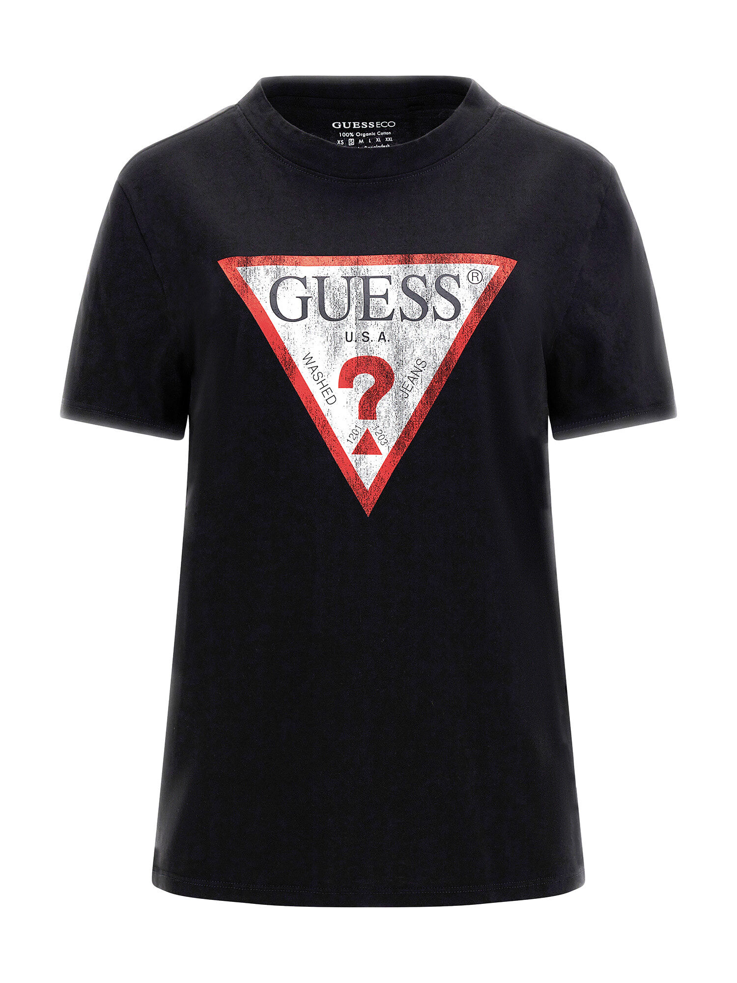 Guess red sale triangle t shirt