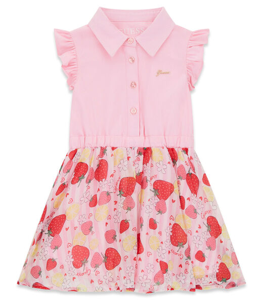 MIXED FABRIC SS DRESS