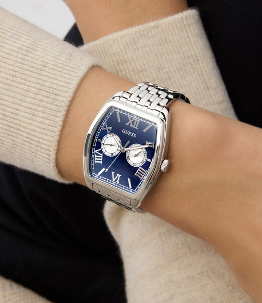 Mens Silver Tone Multi-function Watch