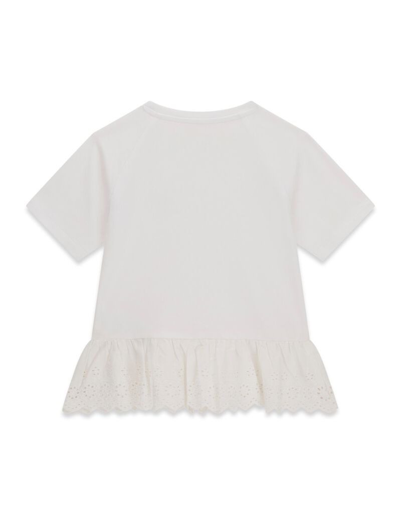 guess ss t shirt w sangallo frill
