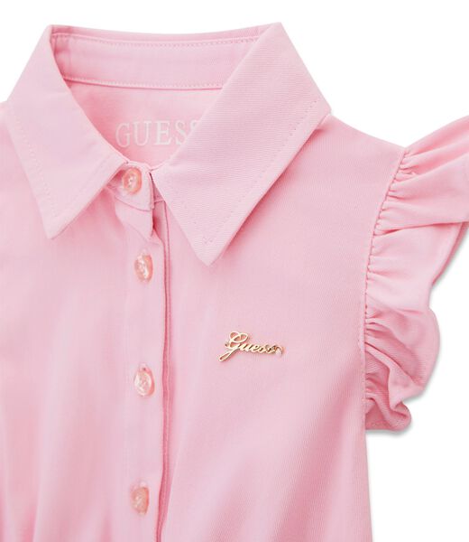 MIXED FABRIC SS DRESS