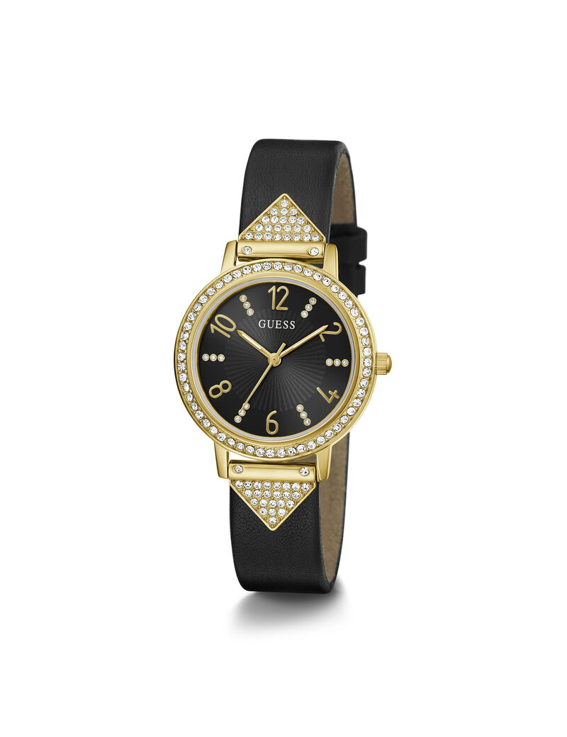 Gold And Black Analog Watch
