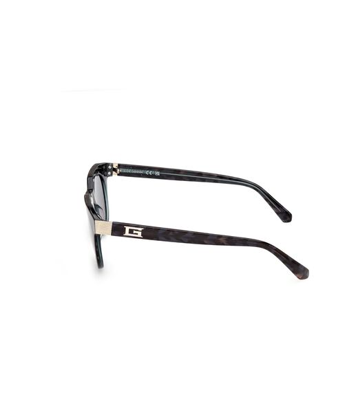 Round dark green sunglasses