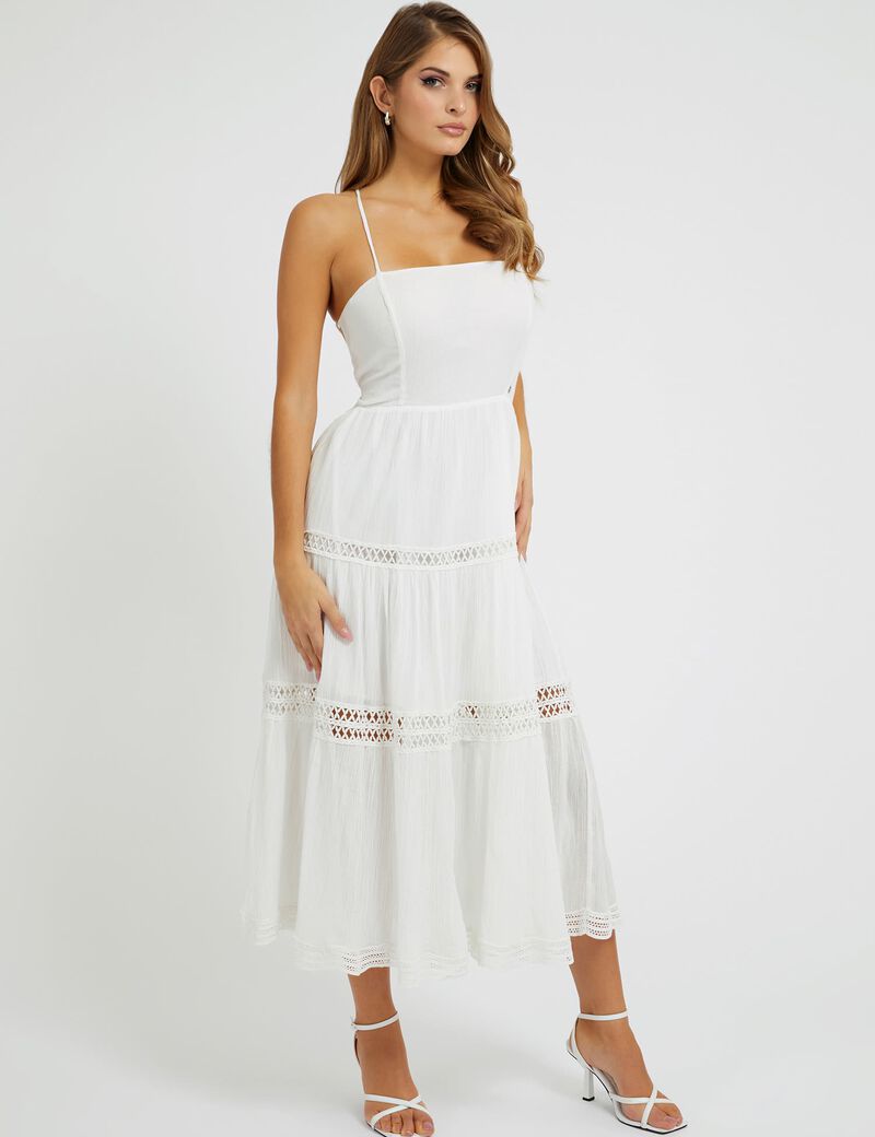 Lace up long dress