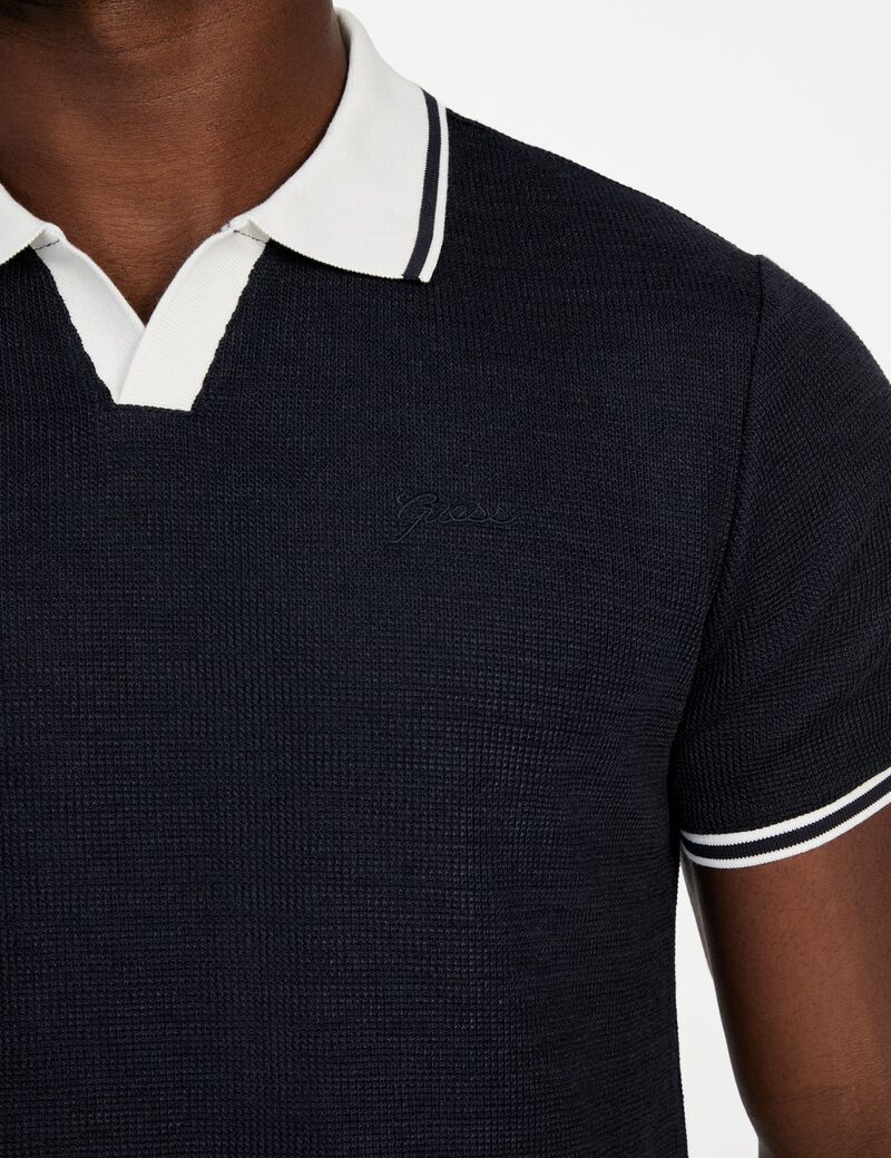 Knit polo shirt